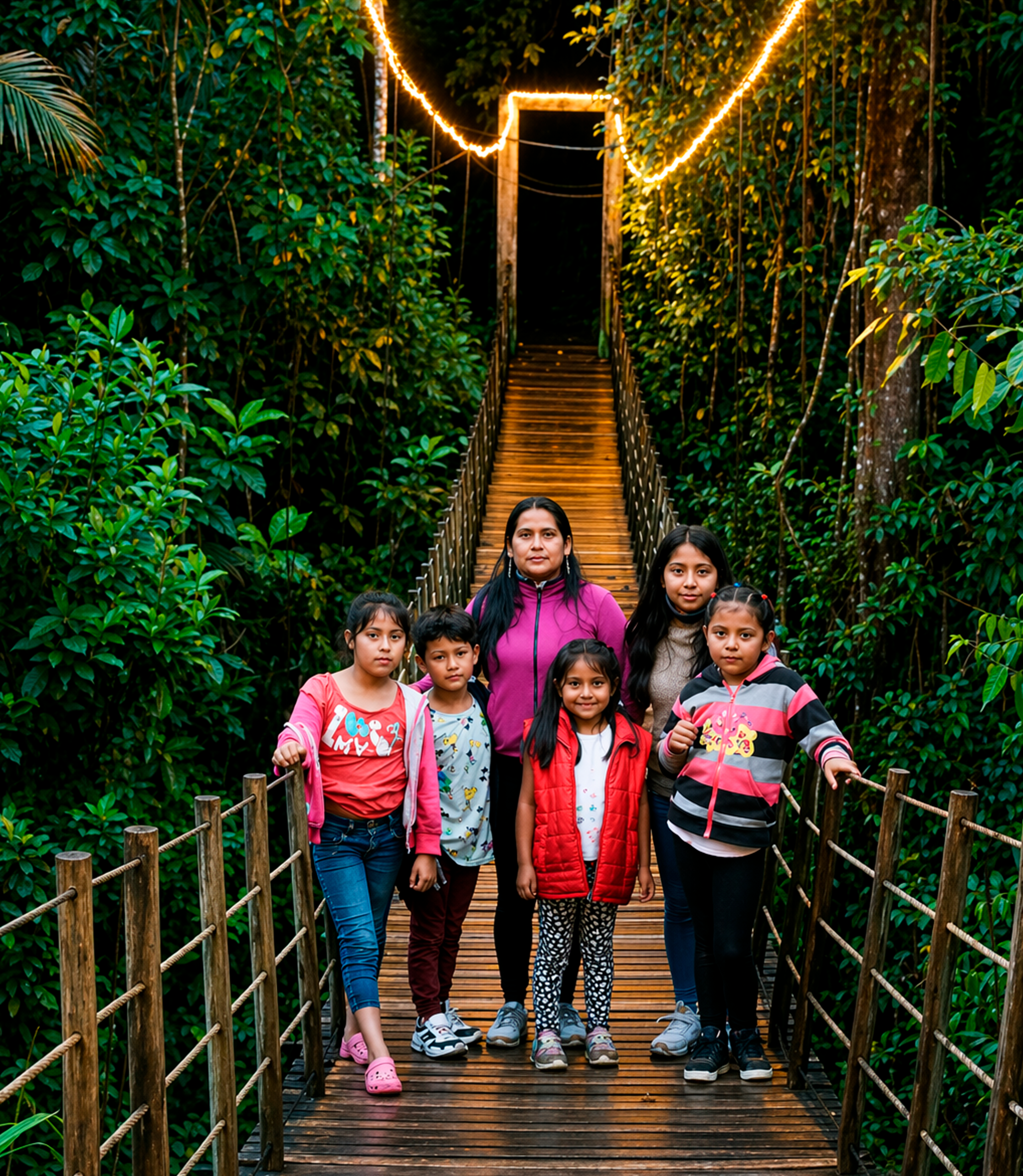 Actividades puente colgante con gente